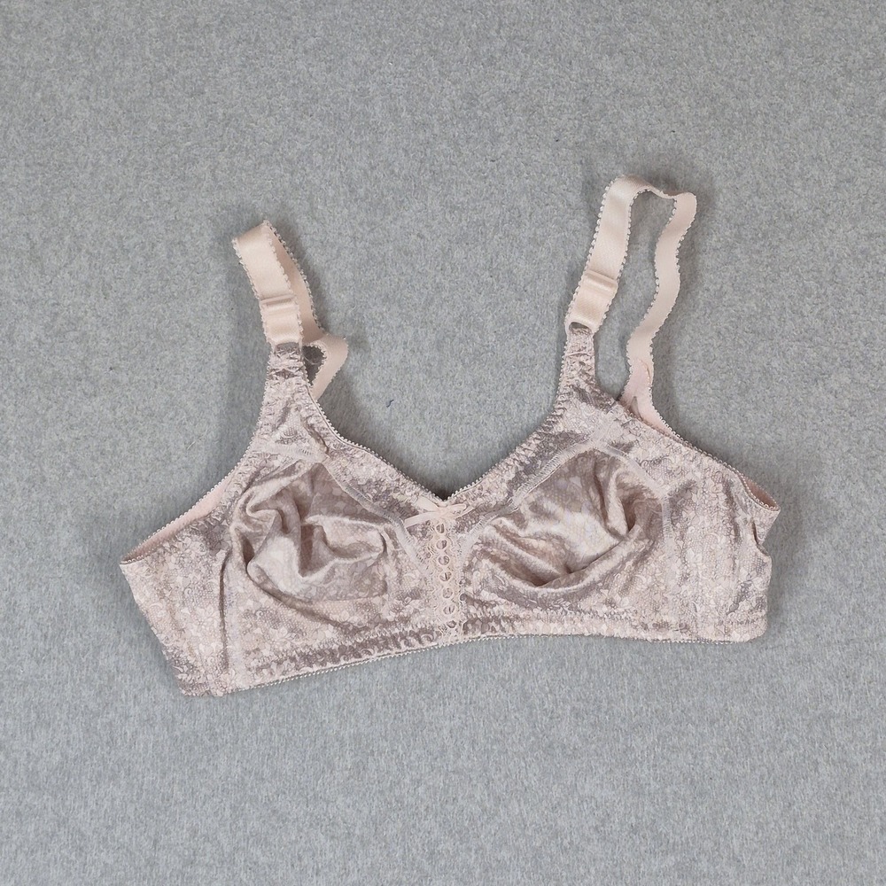 Bali Women Bra 38B Beige Floral Comfort Revolution 3820 Wireless Strap